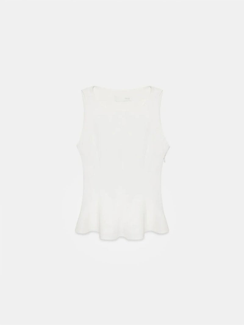DILVIN Fitted Sleeveless Crepe Peplum Blouse - Image 5