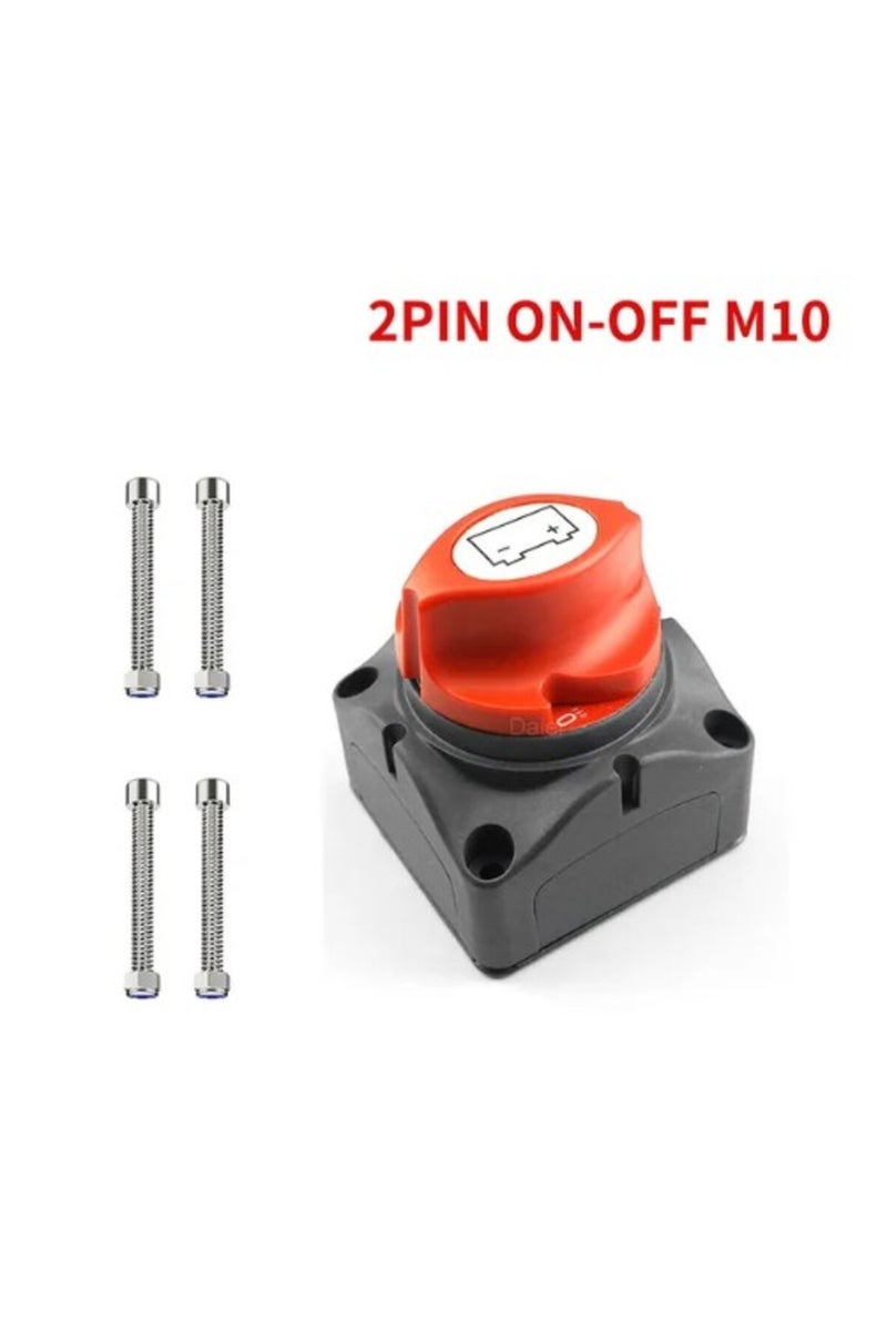 إيروريكس مفتاح فصل بطارية السيارة 48 فولت 24 فولت 12 فولت، قطع ثنائي الوضع، ثنائي السن M10 275 أمبير، مفتاح توصيل البطارية... - Image 1