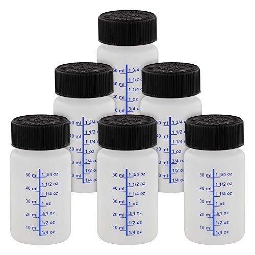 TCP Global Paint Touch Up Bottles with Child Safety Lids (Pack of 6) - 2 Ounce (60ml) Fluid Capacity, Mixing Ball, Touch-Up Applicator Brush - Fix Paint Chips, Scratches, Stone Chips, Auto Car Damage - Image 1