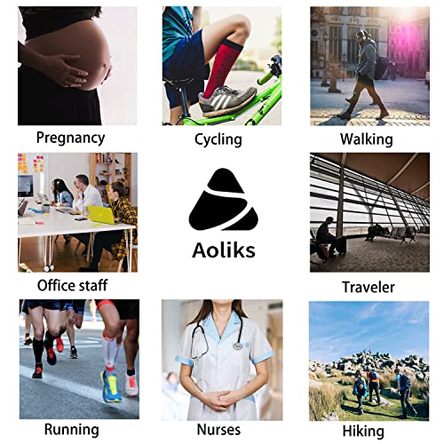 Aoliks Compression Socks for Women & Men Circulation, Knee High Support Socks for Flight Pregnancy Hiking - Image 5