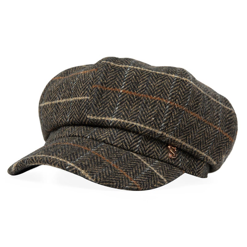 Comhats Winter Newsboy Hats for Women Wool Berets Baker Boy Fisherman Conductor Greek Sailor Fiddler Cap Fashion Cancer Brown Medium - Image 1