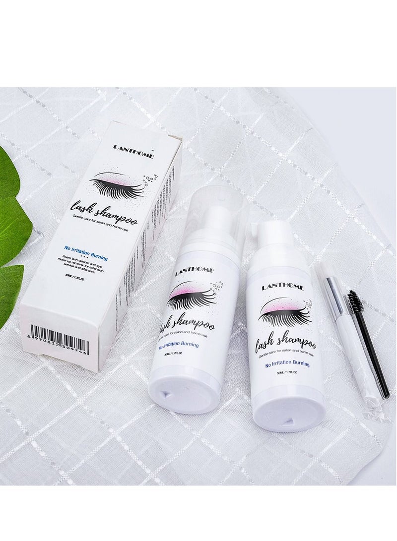Lanthome Eyelashes Shampoo For Soft Eyelash And Cleaning Graft Extension Eyelashes Mousse Foam (50ml) - Image 5