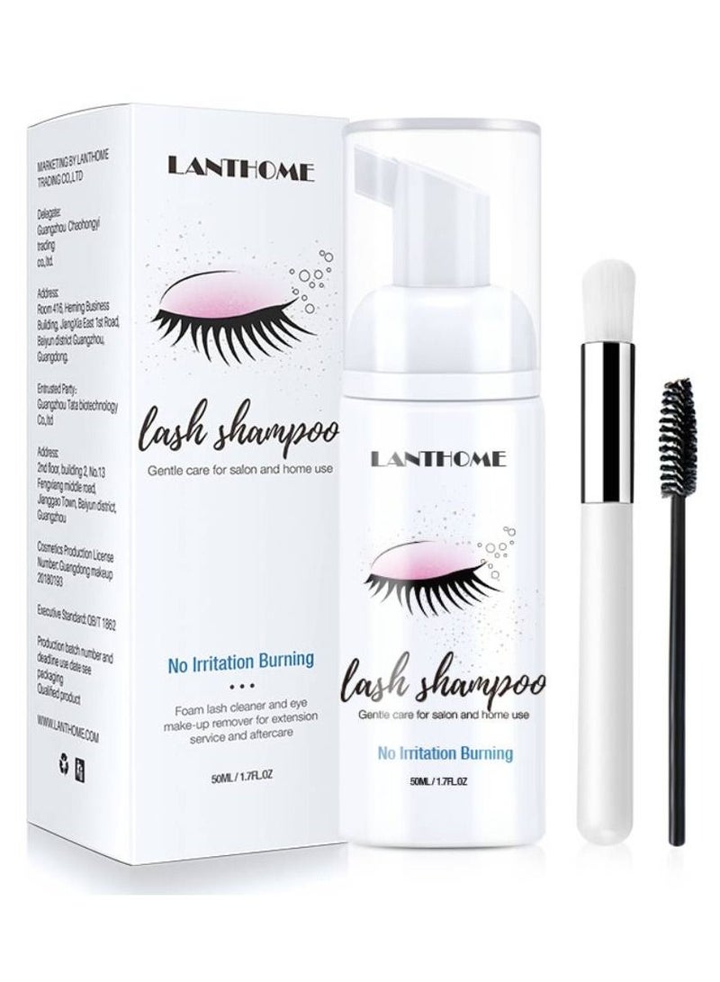 Lanthome Eyelashes Shampoo For Soft Eyelash And Cleaning Graft Extension Eyelashes Mousse Foam (50ml) - Image 2