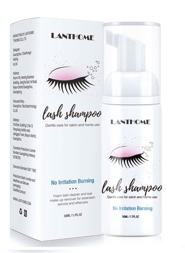 Lanthome Eyelashes Shampoo For Soft Eyelash And Cleaning Graft Extension Eyelashes Mousse Foam (50ml) - Image 1