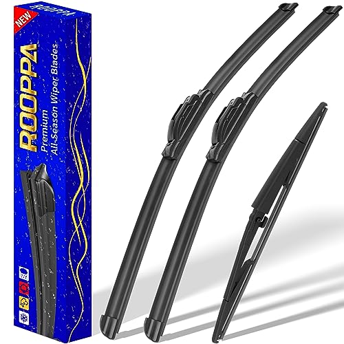 Rooppa 3 wipers Replacement for 2005-2010 Jeep Grand Cherokee, Windshield Wiper Blades Original Equipment Replacement - 21"/21"/14" (Set of 3) U/J HOOK - Image 1