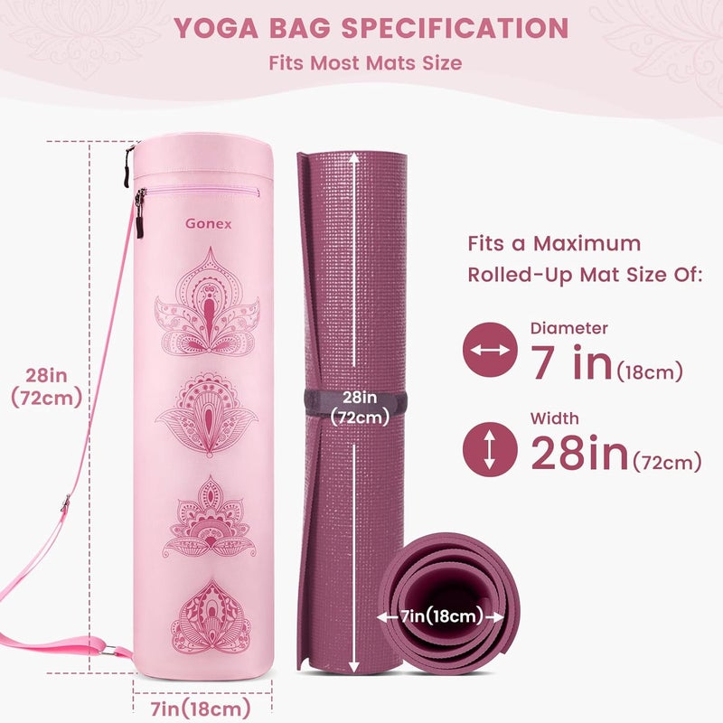 Gonex Yoga Mat Bag, Yoga Mat Carrier Full-Zip Exercise Yoga Mat Carry Bag for Women Men with 2 Multi-Functional Storage Cargo Pockets Extra Wide Adjustable Shoulder Strap - Image 4