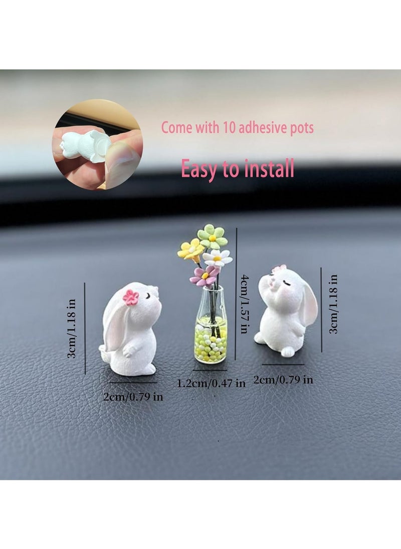 Generic Cute Daisy Car Dashboard Accessories, Cute Bunny Car Mirror Decorations for Women and Girls, Car Flower Decorations, Fun Gifts for Car Interiors, Aesthetic Dashboard Decorations, Summer Vibes  - Image 4