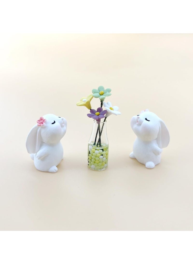 Generic Cute Daisy Car Dashboard Accessories, Cute Bunny Car Mirror Decorations for Women and Girls, Car Flower Decorations, Fun Gifts for Car Interiors, Aesthetic Dashboard Decorations, Summer Vibes  - Image 1