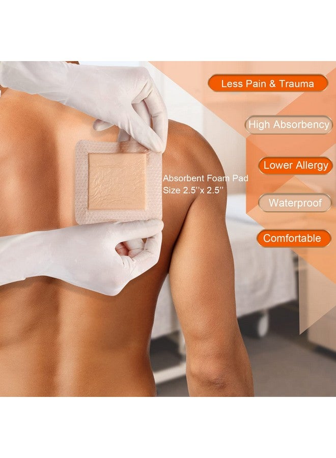 EalionMed EalionMed Silicone Foam Dressing with Gentle Adhesive Border 4''x4'', 10 Pack, Painless Removal High Absorbency Bed Sore Wound Bandage for Pressure Sore, Leg Ulcer, Diabetic Ulcer - Image 2