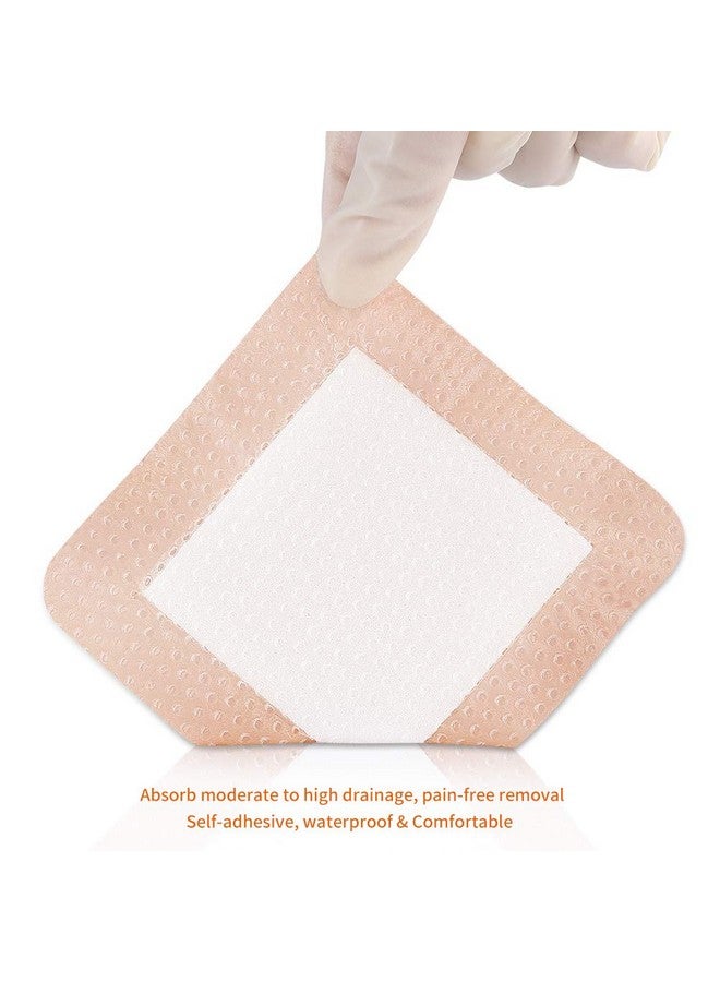 EalionMed EalionMed Silicone Foam Dressing with Gentle Adhesive Border 4''x4'', 10 Pack, Painless Removal High Absorbency Bed Sore Wound Bandage for Pressure Sore, Leg Ulcer, Diabetic Ulcer - Image 3