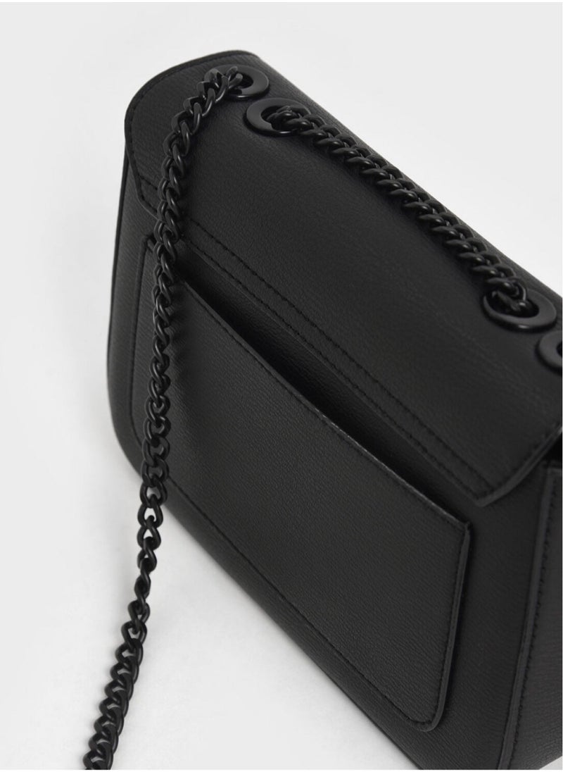 Charles & Keith Charles & keith classic metal chain crossbody bag  - Image 4