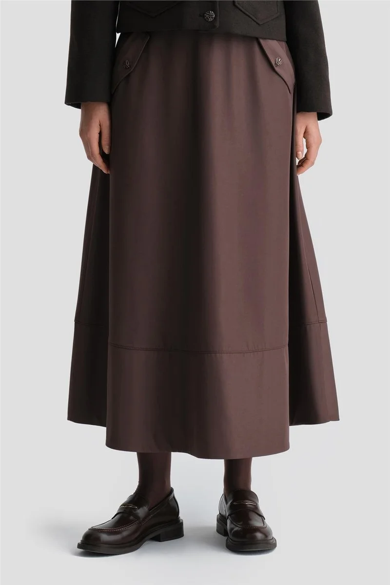 ARMINE Thick Stitched Flared Skirt 24K1712 Bitter Brown