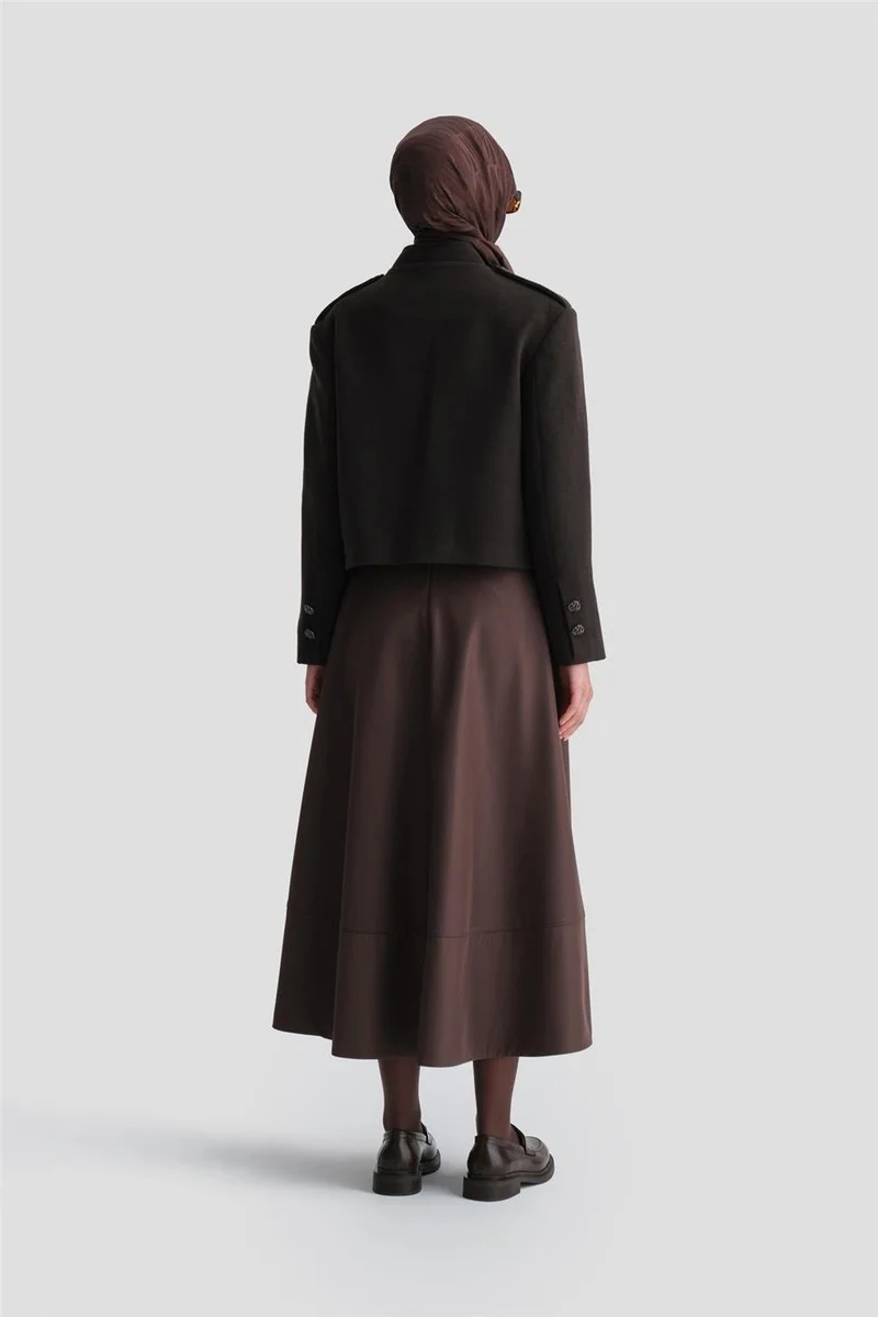 ARMINE Thick Stitched Flared Skirt 24K1712 Bitter Brown