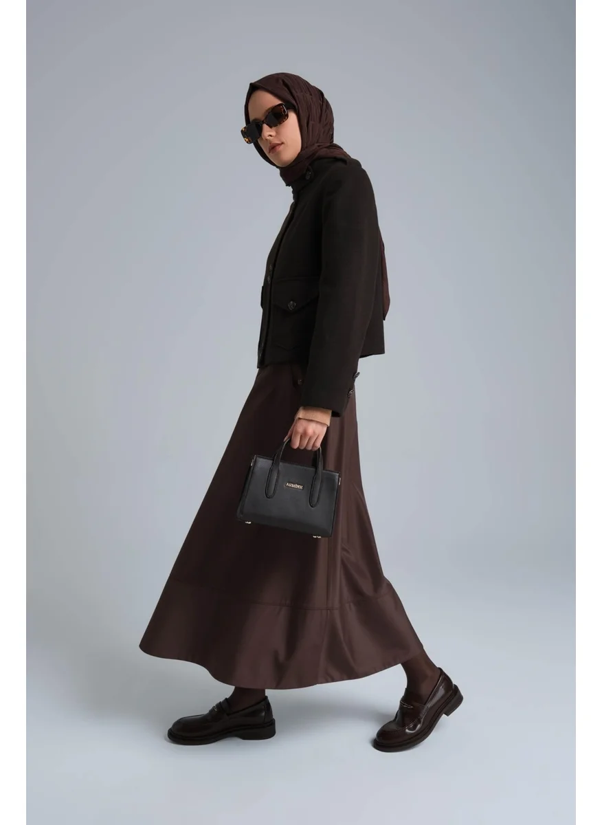 ARMINE Thick Stitched Flared Skirt 24K1712 Bitter Brown