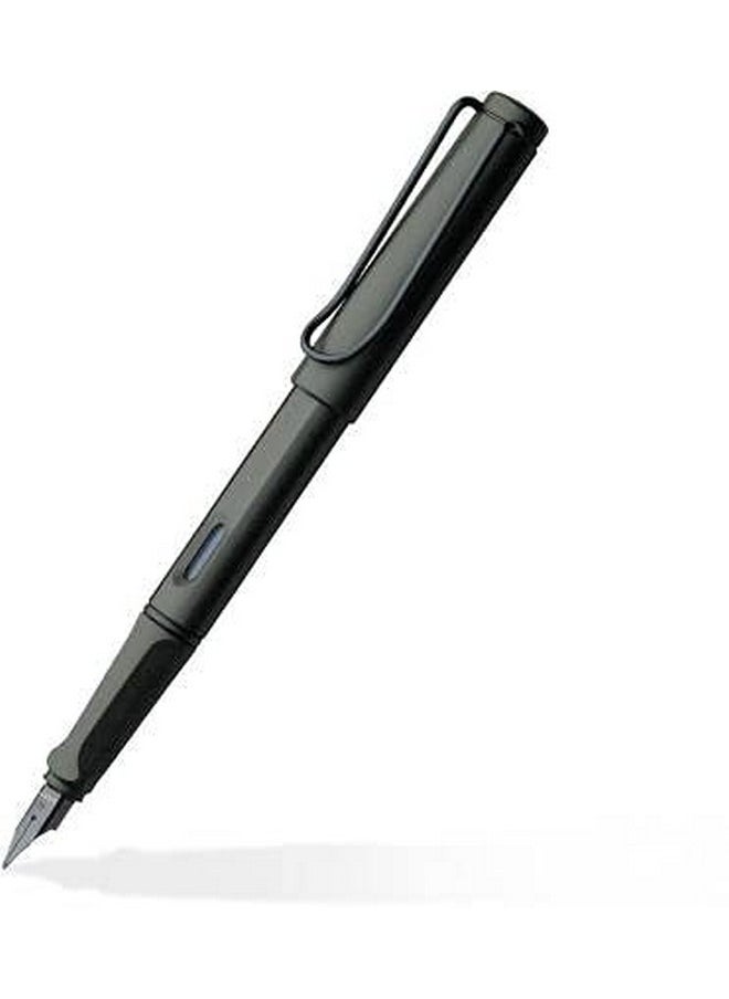 LAMY - LAMY Safari 017 Broad Nib Fountain Pen Box Pack | Sturdy Plastic, Umbra Body | Metal Clip, Black Chromium-Plated Steel Nib | With Ink Cartridge T 10 & Converter Z 28 | Blue Ink, Pack Of 1 - Image 1