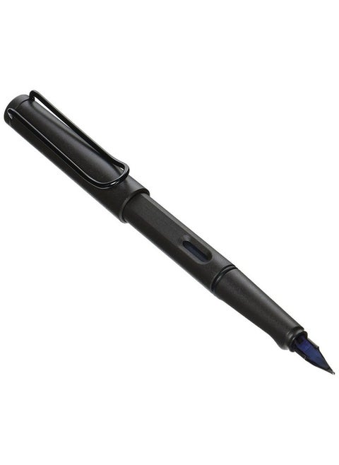LAMY Safari 017 Broad Nib Fountain Pen Box Pack | Sturdy Plastic, Umbra Body | Metal Clip, Black Chromium-Plated Steel Nib | With Ink Cartridge T 10 & Converter Z 28 | Blue Ink, Pack Of 1