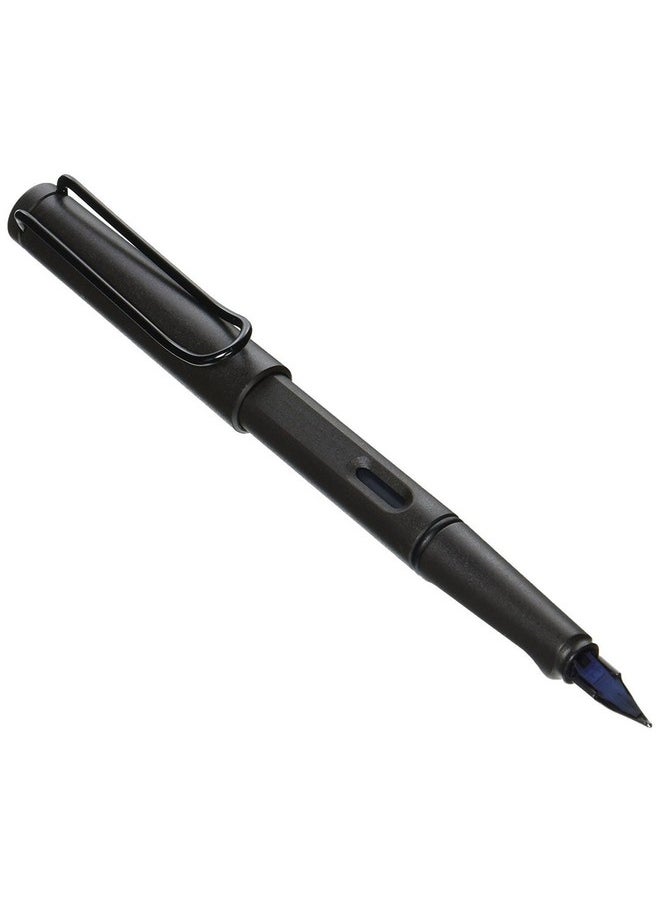 LAMY - LAMY Safari 017 Broad Nib Fountain Pen Box Pack | Sturdy Plastic, Umbra Body | Metal Clip, Black Chromium-Plated Steel Nib | With Ink Cartridge T 10 & Converter Z 28 | Blue Ink, Pack Of 1 - Image 1