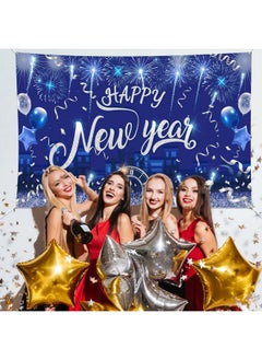 HOWAF Happy New Year Decoration Banner Glitter Silver Happy New Year Backdrop Banner For New Year Eve Party Photograph Supplies 2024 New Year Background Banner Large Fabric Happy New Year Party  - Image 5