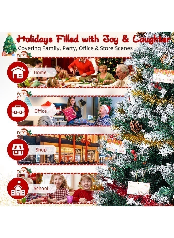 SINCHER 1.8M/6ft Artificial  Tree with 1400 White Branches, 45CM Iron Stand, Pine Cones & Red Berries, Easy Assembly, Includes 9 Decorations for Home, Office, Party - Image 3