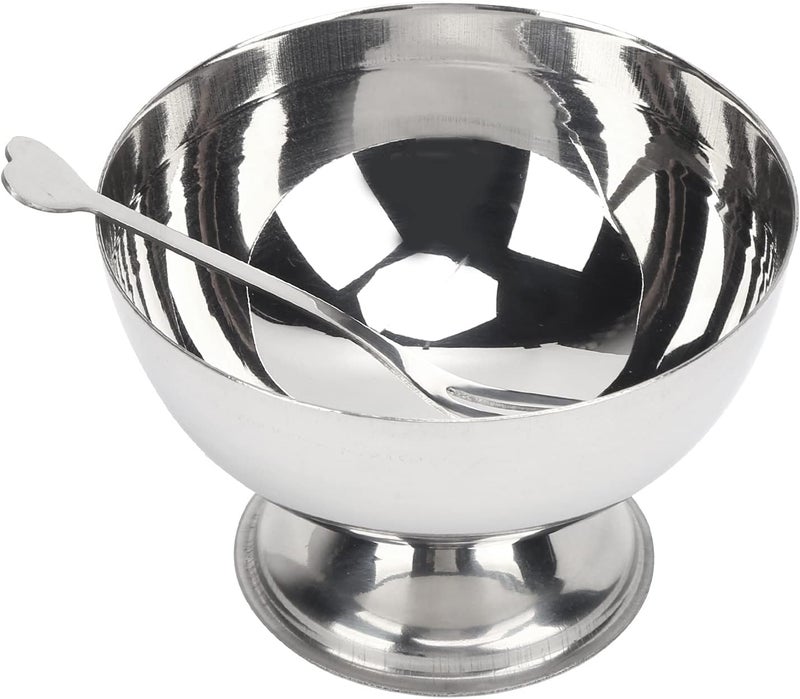 TOPINCN TOPINCN Metal Bowl Stainless Steel Bowl Short Footed Medium Small Size Stainless Steel for Serving Ice Cream for Dessert Snacks  - Image 1