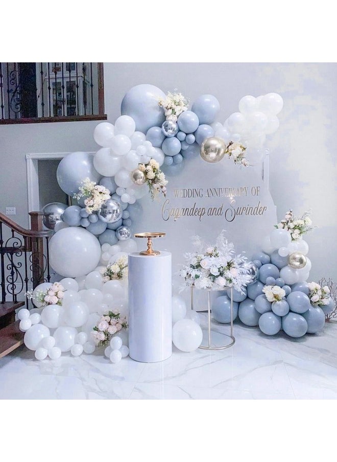 PartyWoo Dusty Blue Balloons, 50 Pcs 12 Inch Purplish Boho Blue Balloons, Slate Blue Balloons For Balloon Garland Or Arch As Party Decorations, Birthday Decorations, Baby Shower Decorations, Blue-F16  - Image 4