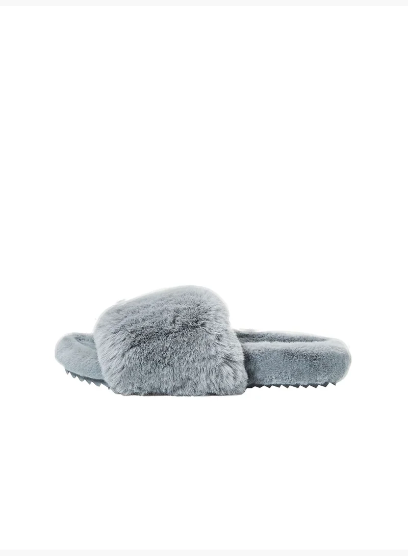 oysho Blue furry slippers