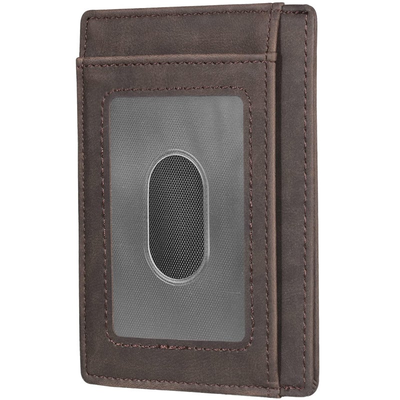 Travelambo Slim Wallet Front Pocket Minimalist Leather RFID Blocking Medium Size - Image 3