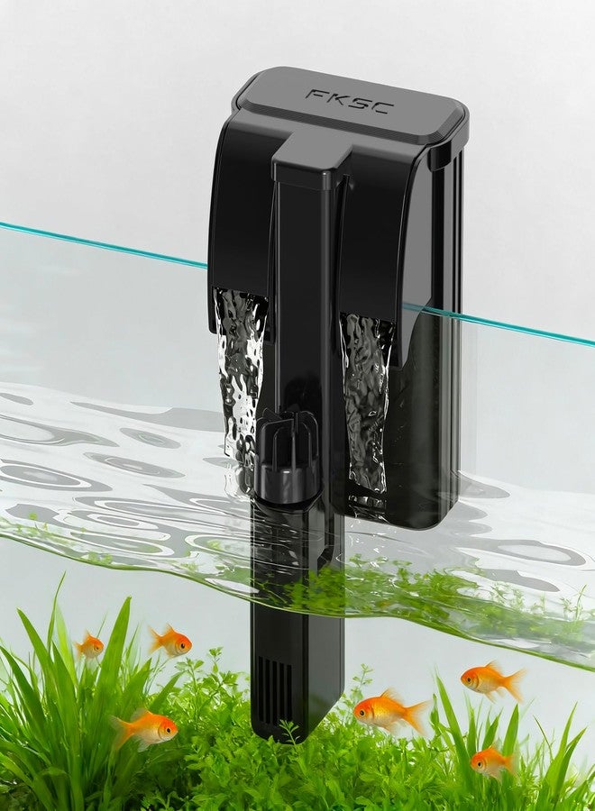 FKSC Hang On Back Aquarium Filter Up 20 Gallons Fish Tanks, 3-Stage Multi-Stage Filtration with Surface Skimmer, Ultra Quiet HOB Power Waterfall Filter for Freshwater - Image 1