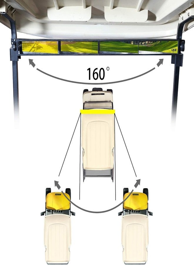 10L0L Universal Golf Cart 4 Panel Mirror for Yamaha EZGO Club Car, Eliminate Blind Spots Wide Angle Rear View Mirror - Image 3