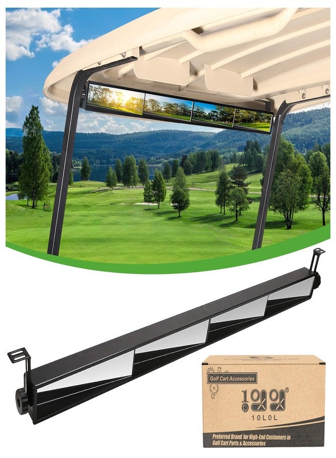 10L0L Universal Golf Cart 4 Panel Mirror for Yamaha EZGO Club Car, Eliminate Blind Spots Wide Angle Rear View Mirror - Image 1
