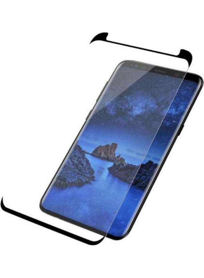 بورتوني Samsung Galaxy S9 Plus 3D Full Covered Screen Protector Glass Tempered شفاف / أسود - Image 1