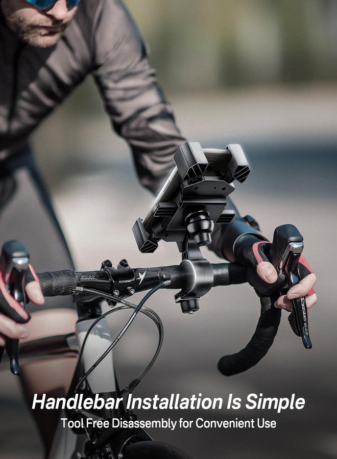 Delobon Bike Phone Holder Handlebar,Motorcycle Phone Mount,ATV Cell Phone Clamp,Scooter Phone Clip for iPhone 15 Pro Max14 13 12plus, Samsung S24Ultra S23 and More 4.7" to 7.0" inch Phone - Image 5