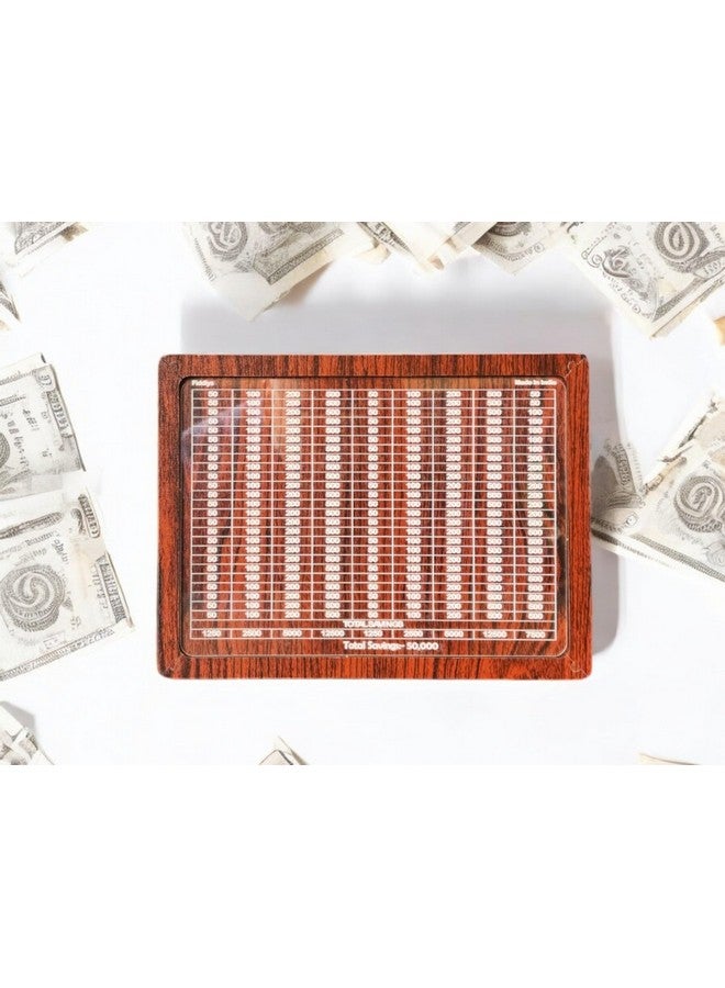 Fiddlys Wooden Money/Piggy Bank, Money Coin Box for Kids/Children, Savings Challenge Box, Cashbox, Cash Vault Wooden Savings Box,Wooden Coin Piggy Bank (Wood, Rs. 50,000) Reusable/Interchangable - Image 2