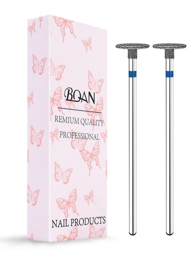 BQAN 2Pcs Nail Drill Bits Diamond Cuticle Removal Bit for Acrylic Nails Manicure Nail Prep and Nail Gel Polish Remover, 3/32" Shank -Silver Saucer- - Image 1
