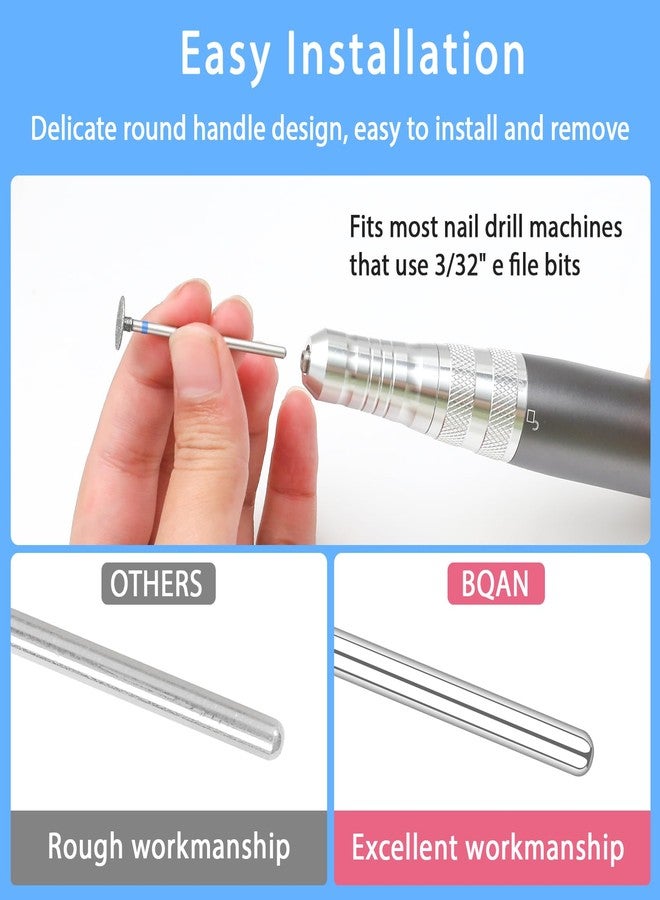 BQAN 2Pcs Nail Drill Bits Diamond Cuticle Removal Bit for Acrylic Nails Manicure Nail Prep and Nail Gel Polish Remover, 3/32" Shank -Silver Saucer- - Image 5