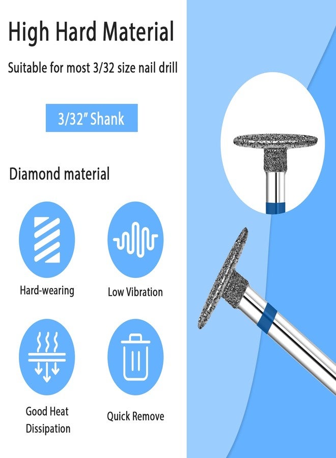 BQAN 2Pcs Nail Drill Bits Diamond Cuticle Removal Bit for Acrylic Nails Manicure Nail Prep and Nail Gel Polish Remover, 3/32" Shank -Silver Saucer- - Image 4