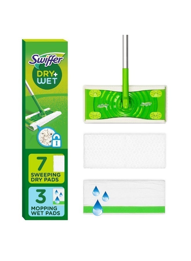 Swiffer Sweeper 2-in-1 Dry and Wet Multi-Surface Mopping Starter Kit (1-Mop, 10-Refills) - Image 2