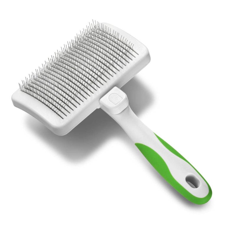 Andis Pet Grooming Standard Self-Cleaning Slicker Brush for Dogs, Helps to Remove Knots and Tangles, Suitable for breeds like Golden Retriever, Yorkshire Terriers, Cocker Spaniels - Lime Green - Image 1