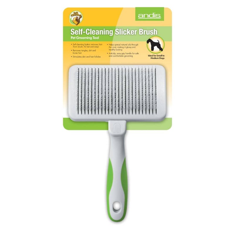 Andis Pet Grooming Standard Self-Cleaning Slicker Brush for Dogs, Helps to Remove Knots and Tangles, Suitable for breeds like Golden Retriever, Yorkshire Terriers, Cocker Spaniels - Lime Green - Image 5