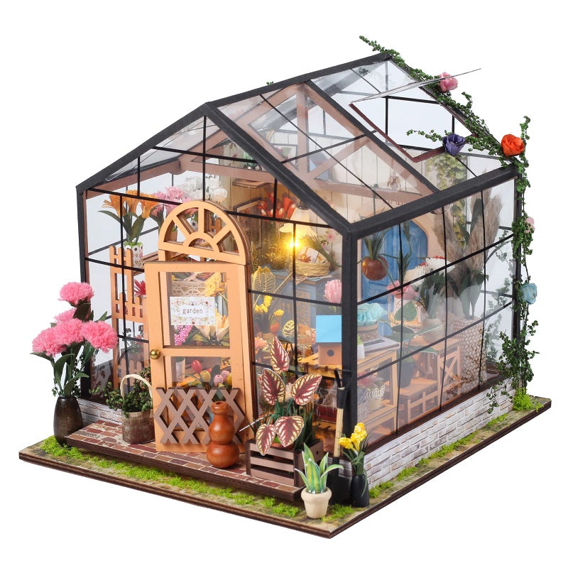 INSGEN DIY Handmade Miniature Furniture Wooden Diorama Book Nook House Kits Build Crafts for Adults Miniature Street Tiny Library House Making Kit 124 Scale - Image 3