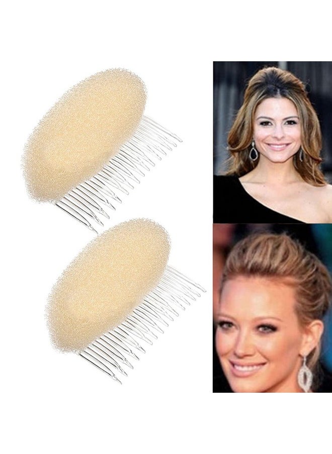 AEGYPIUS - 2Pcs Charming Bump It Up Volume Inserts Hair Comb Do Beehive Hair Style Tool Hair Comb Do Beehive Hair Base Styling Accessories For Women Lady Girl (Beige) - Image 1