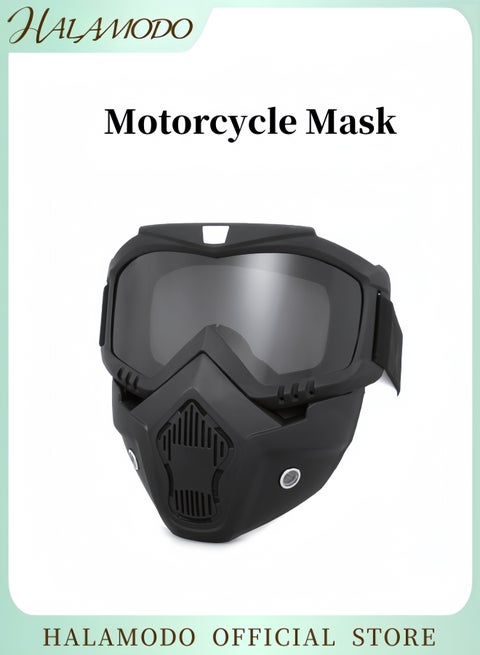 Anti Fog Mask Full Face Mask Ski Mask Motorcycle Riding Mask Detachable Adjustable Goggles for Face Protection Windproof Goggles for Skiing & Cycling