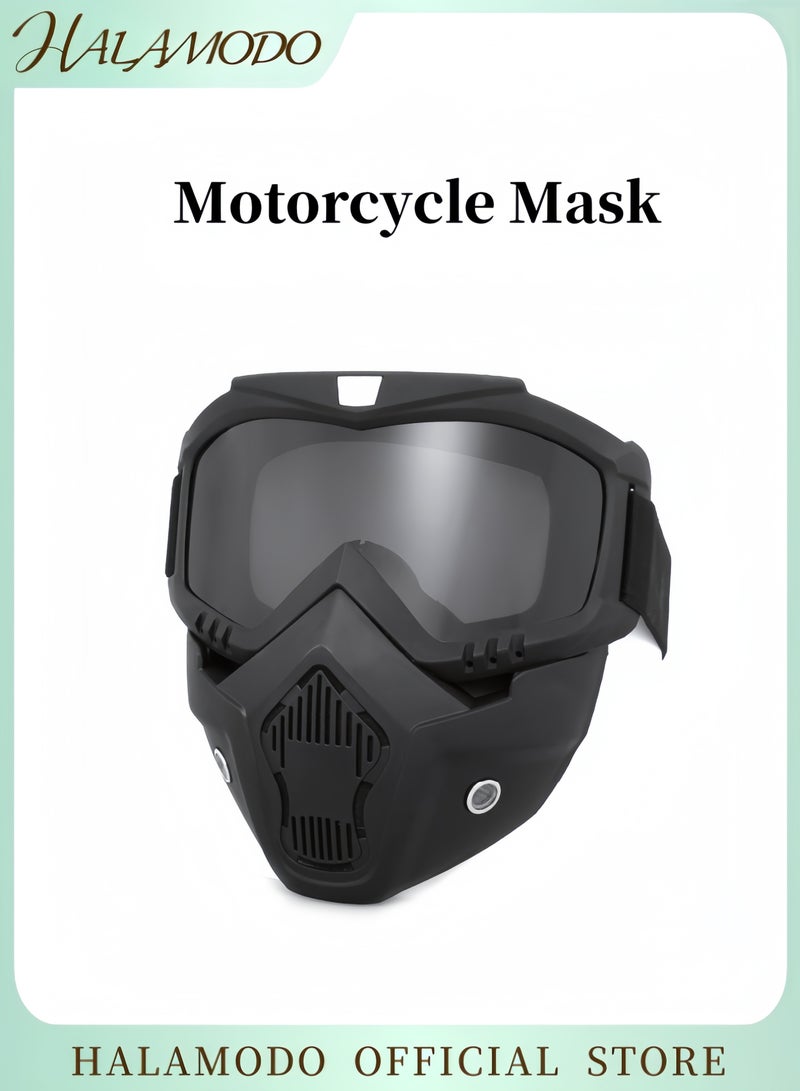 HALAMODO Anti Fog Mask Full Face Mask Ski Mask Motorcycle Riding Mask Detachable Adjustable Goggles for Face Protection Windproof Goggles for Skiing & Cycling  - Image 1