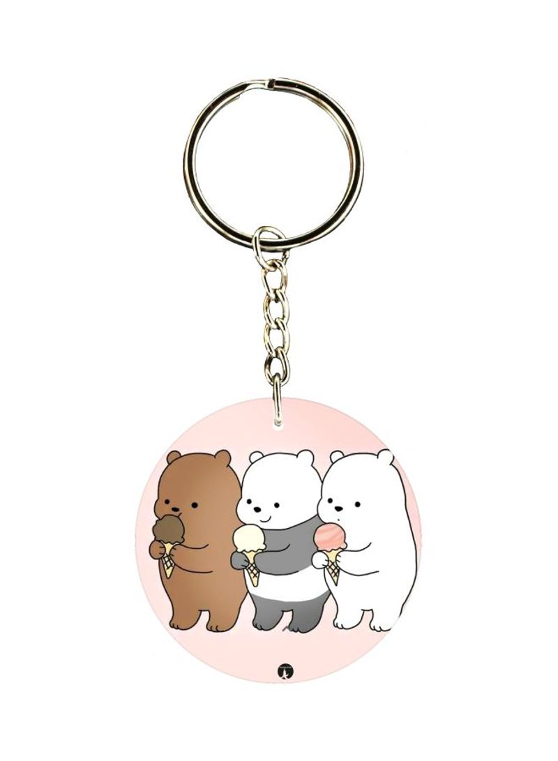 Teddy Bear Printed Keychain