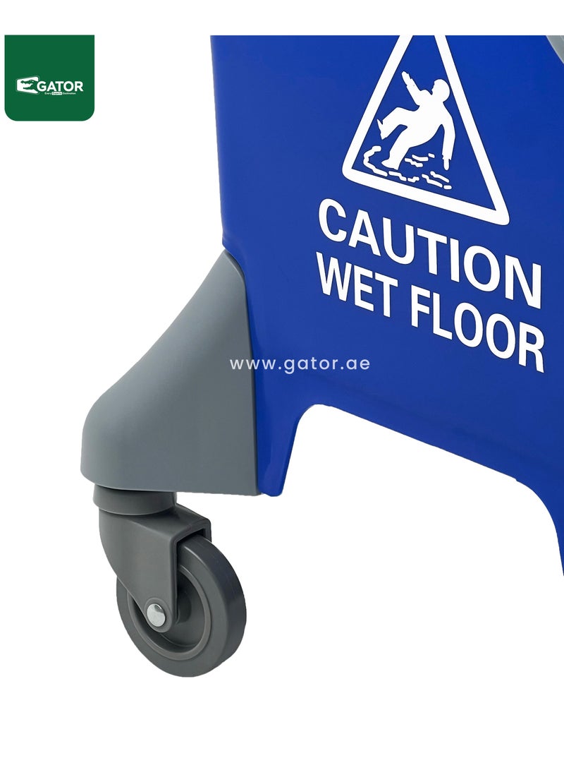 Gator Mop Bucket & Wringer, 360-Degree Rotating Swivel Wheels, Deluxe Down-Press Wringer, 25L, Blue - Image 5