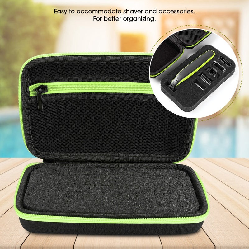 Nylon TPU Electric Shaver Storage Bag Men Hair Shaving Tool Case Organizer for Philips QP2520/90/70Black Green - Image 3