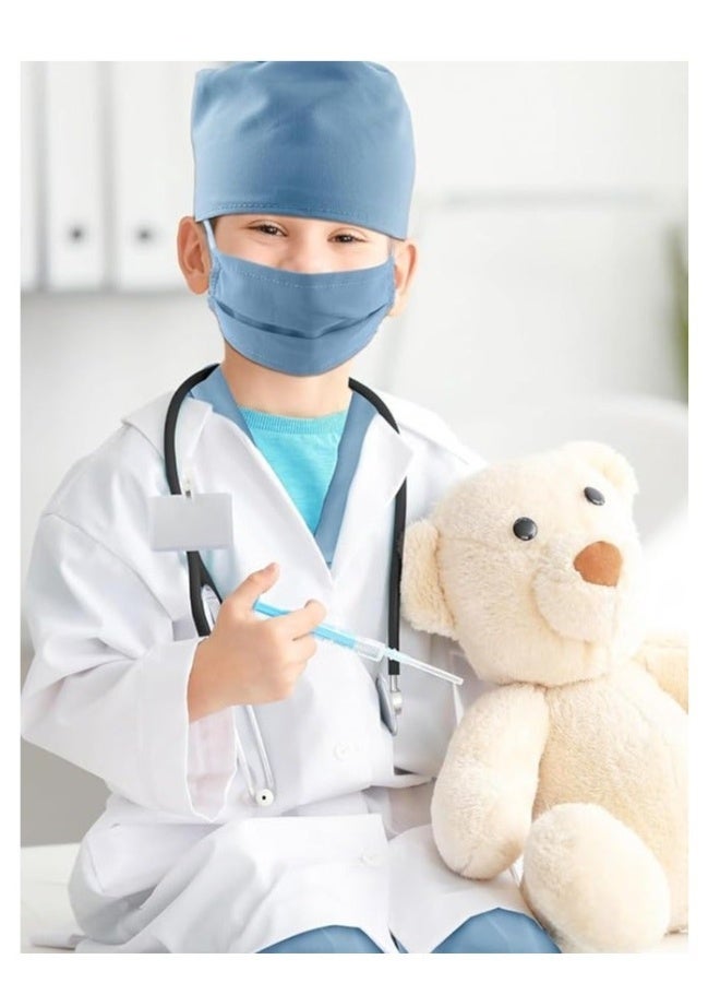 FUREUL Doctor Costume for Boys Girls - Kids Scrubs with Lab Coat & Carry Bag, Doctor Dress Up for Halloween, Career Day Role Play - Image 2