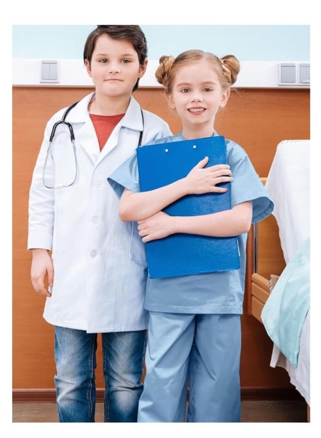 FUREUL Doctor Costume for Boys Girls - Kids Scrubs with Lab Coat & Carry Bag, Doctor Dress Up for Halloween, Career Day Role Play - Image 4