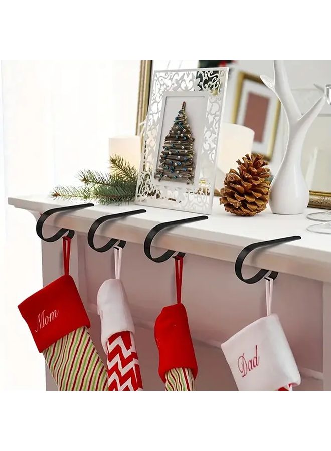 7Pcs Silvery Adjustable Christmas Stocking Holders Iron Mantel Hook Hangers Non Slip Fireplace Decor - Image 4