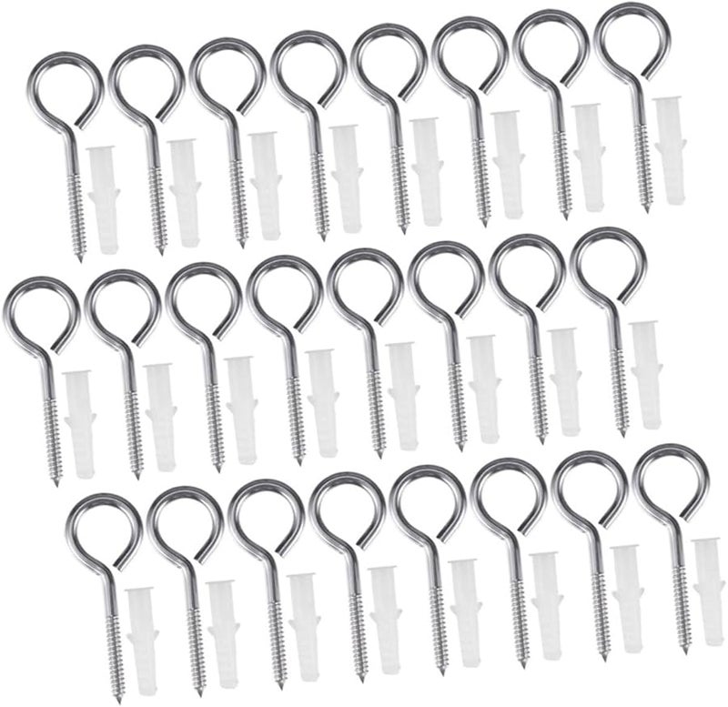 خطافات براغي عين فولاذية مقاومة للصدأ متينة لتعليق النباتات والأضواء للاستخدام الداخلي والخارجي - Image 1